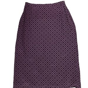 Vtg Xandres 100% Silk pencil skirt purple lavender side zip lined 36 EUC